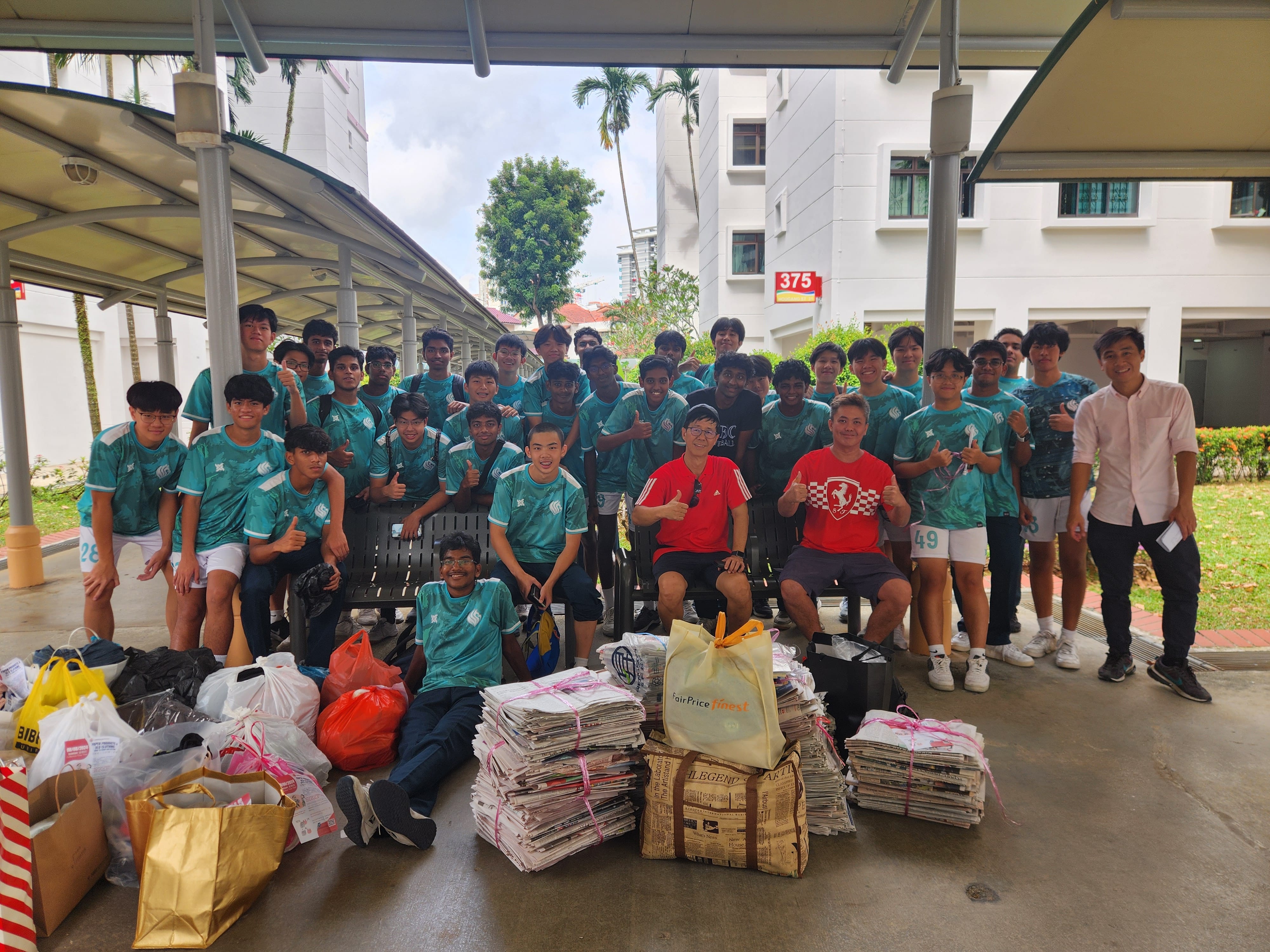 Football students taking part in ASRGives 